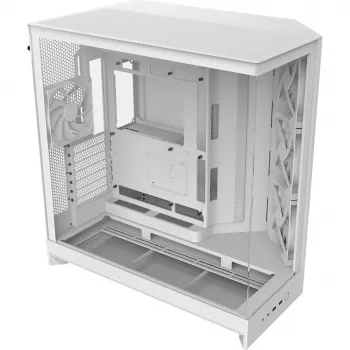 PC Case NZXT H9 Flow Midi Tower White — ATX/EATX/Micro ATX/Mini-ITX, 3x140mm front, 1x120mm rear, 2x3.5 inch & 6x2.5 inch bays, tempered glass