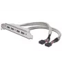 Slot Bracket Cable USB 2.0 HighSpeed Type 2xIDC (5pin)/4xUSB A M/F Grey 0.25m