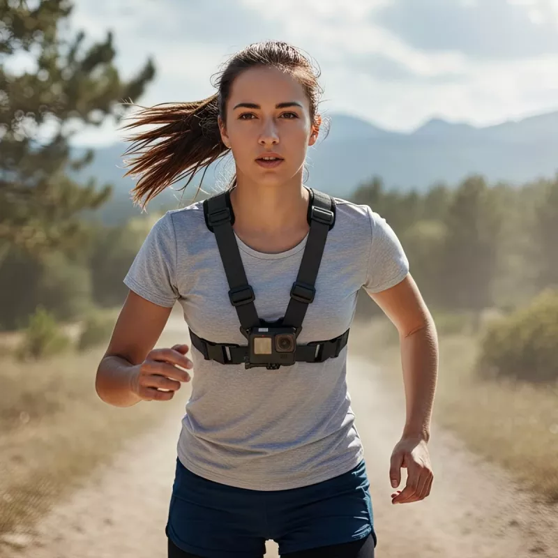 Chest harness smartphone holder MACLEAN MC-294 adjustable fit lightweight for hands-free use