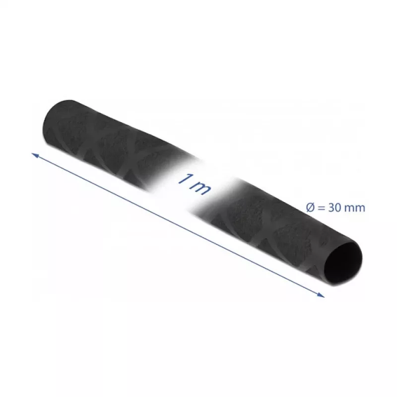 Heat shrink tube DeLOCK 19596 X-pattern non-slip 1 m x 30 mm black