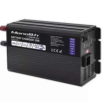 Qoltec Smart Monolith Battery Charger for LiFePO4 AGM GEL SLA batteries | 20A | 24V