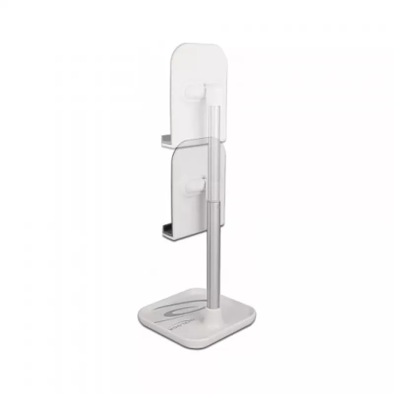 DeLOCK Smartphone and Tablet Telescopic Stand with Storage Silver White