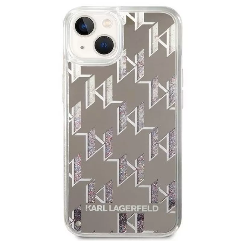 Karl Lagerfeld KLHCP14MLMNMS iPhone 14 Plus 6.7 hardcase silver / silver Liquid Glitter Monogram