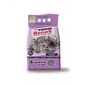 Clumping Cat Litter Super Benek Certech Super Benek Standard Lavender, 5 L, bentonite granules, fast absorbing