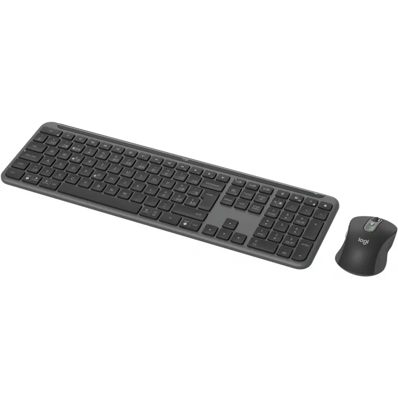 Logitech Signature Slim Combo MK950 for Business - Keyboard-and-Mouse-Set - 100% - full size - Wireless - Bluetooth 5,1 LE - QWERTZ - Swiss - Graphite (920-012503)
