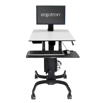Ergotron WorkFit-C - Single LD Sit-Stand Workstation - Multimedia-Cart - Black - Grey - 7,3 kg - 61 cm (24 inch) - 75 x 75,100 x 100 mm - 360°