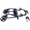 Four-wheel rollator walker with seat, blue/black