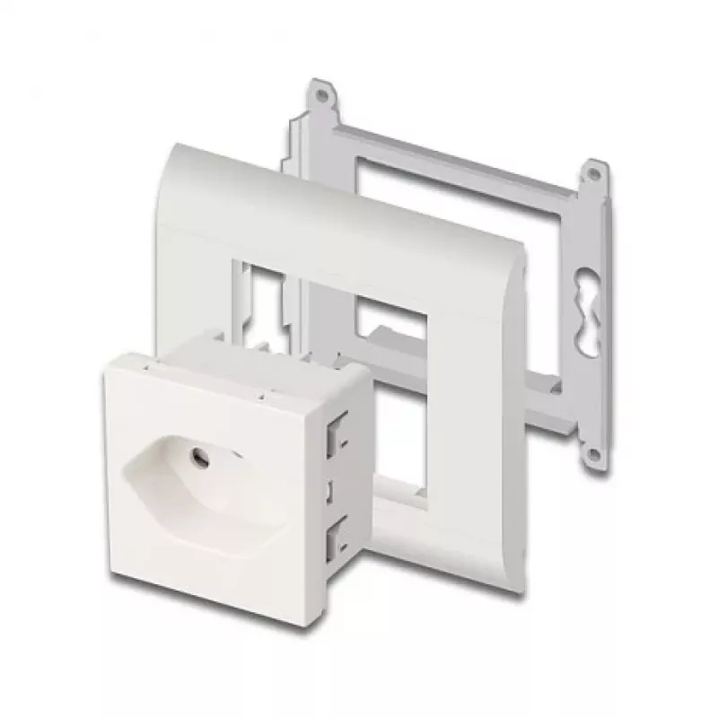 Grounded Power Socket DELOCK Easy 45 T13 Switzerland 45×45 mm, 250 V / 10 A, white