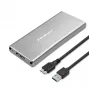 Aluminum enclosure QOLTEC 51833 for M.2 SSD, SATA to USB 3.0, supports up to 2TB