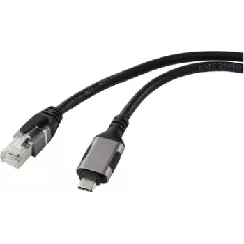 Renkforce USB, Network Adapter Cable [1x USB-C® Plug - 1x RJ45-Plug] 5.00 m Aluminium-Plug (RF-6055782)