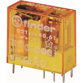 Finder Steck-/PCB Relay 1 Changeover Contacts for 16A Spule 230V AC (406182301000)
