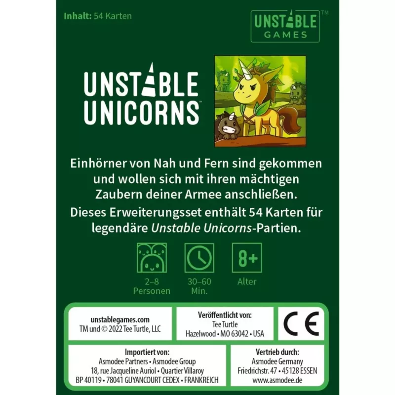 Unstable Unicorns - Legendary Unicorns, Card Game Expansion