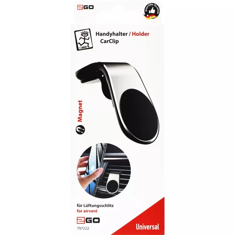 Passive holder 2GO CarClip Mobile phone/Smartphone Black Silver