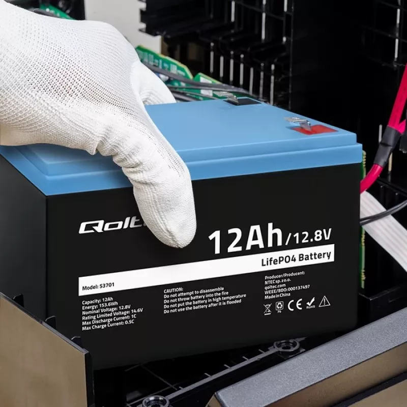 Qoltec LiFePO4 Lithium-Iron-Phosphate Battery 12.8V 12Ah 153.6Wh with BMS
