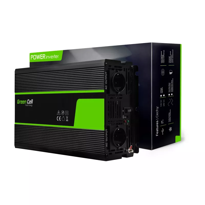 Green Cell INV11 power adapter/inverter Auto 2000 W Black