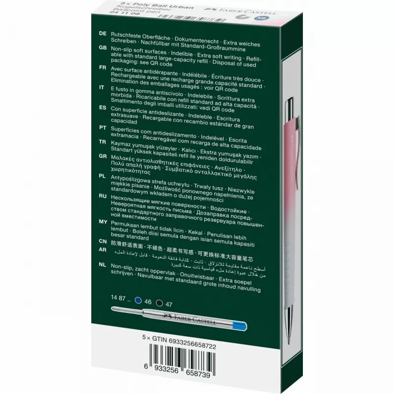 Clip-on retractable ballpoint pen Faber-Castell 241108 Blue Pink White