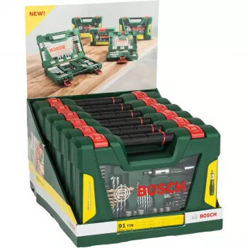 V-Line TIN Drill Bit- / Bit-Set, 91-piece, Drill Bit- & Bit-Set (Green)