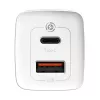 Charger Baseus CCGAN2L-B02 Indoor AC Fast Charging 20V 1xUSB 1xType-C White
