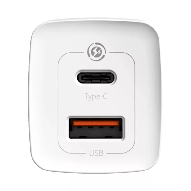 Charger Baseus CCGAN2L-B02 Indoor AC Fast Charging 20V 1xUSB 1xType-C White