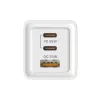 SAVIO LA-07 GaN 65W mains charger, USB, QC4.0+, PD 3.0, White