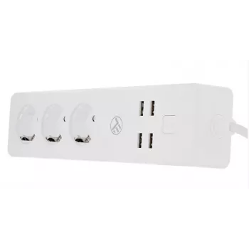 Power Strip Tellur — WiFi smart power strip with 3 AC outlets and 4 USB ports (4A)