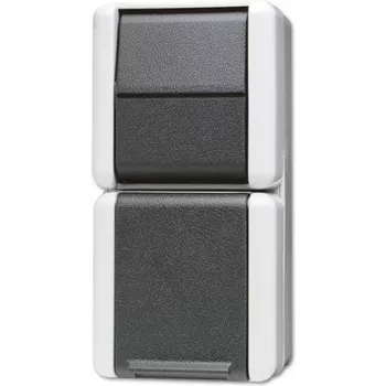 Socket outlet JUNG 876 W, single, 250 V 16 A, white, 75×58×151 mm