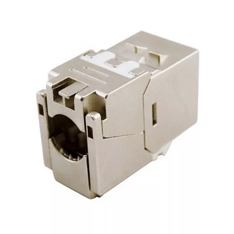 Shielded Cat.6A Slim Keystone Jack, EQUIP 767223, Toolfree, RJ-45, Flat, Silver, 8 pcs