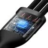 USB Cable Baseus SUP0003351 1.2m USB A USB C/Micro USB-A/Lightning Black