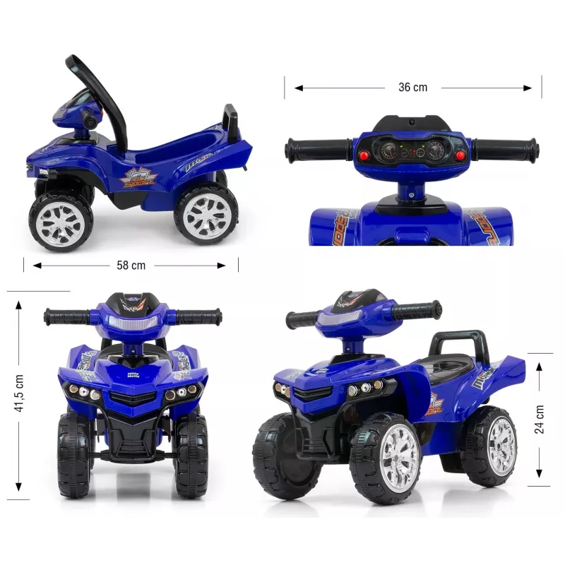 Ride-on toy milly mally Ride-on Monster Navy — children's sit-and-ride vehicle, low seat height