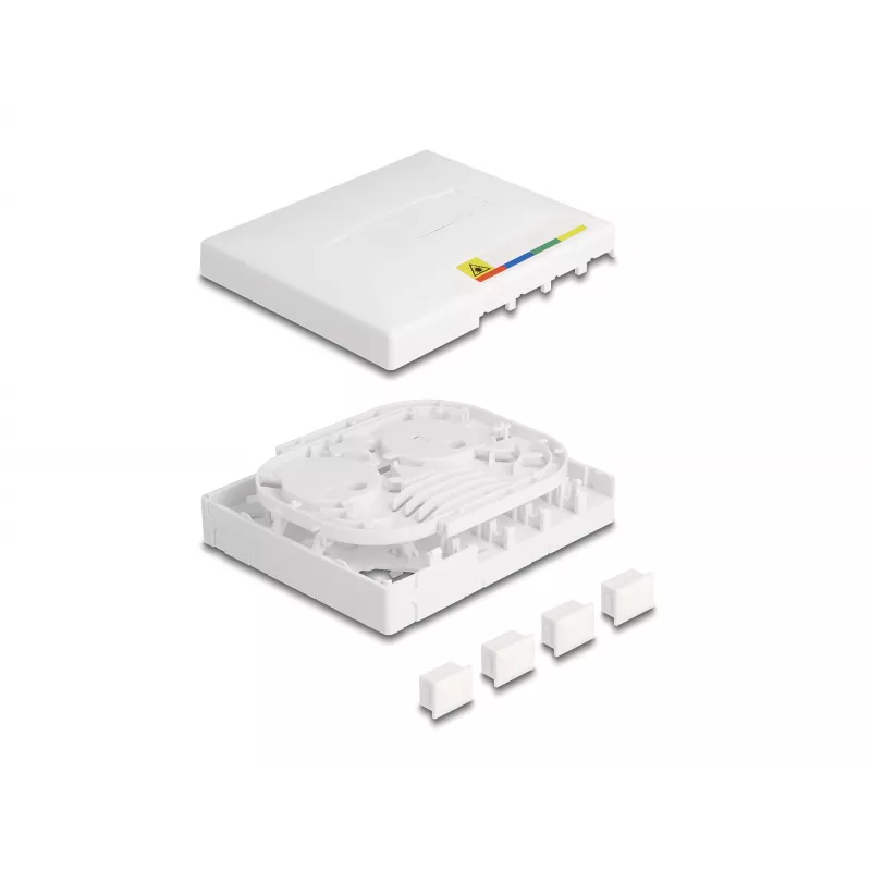 DeLOCK Optical Fiber Connection Box FTTH wall mount 4 x SC Simplex LC Duplex white