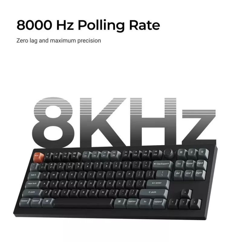 Mechanical keyboard Keychron V3 Ultra 8K — Wired & Bluetooth, QWERTY layout, RGB LED, Black