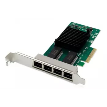 DIGITUS 4 Port Gigabit Ethernet Network Card, RJ45, PCI Express, Intel I350