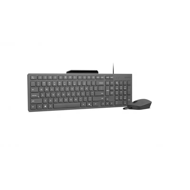 Wired keyboard and mouse set Lenovo 310 (US English) — full-size keyboard, 1.8 m cable, 2000 DPI optical ambidextrous mouse