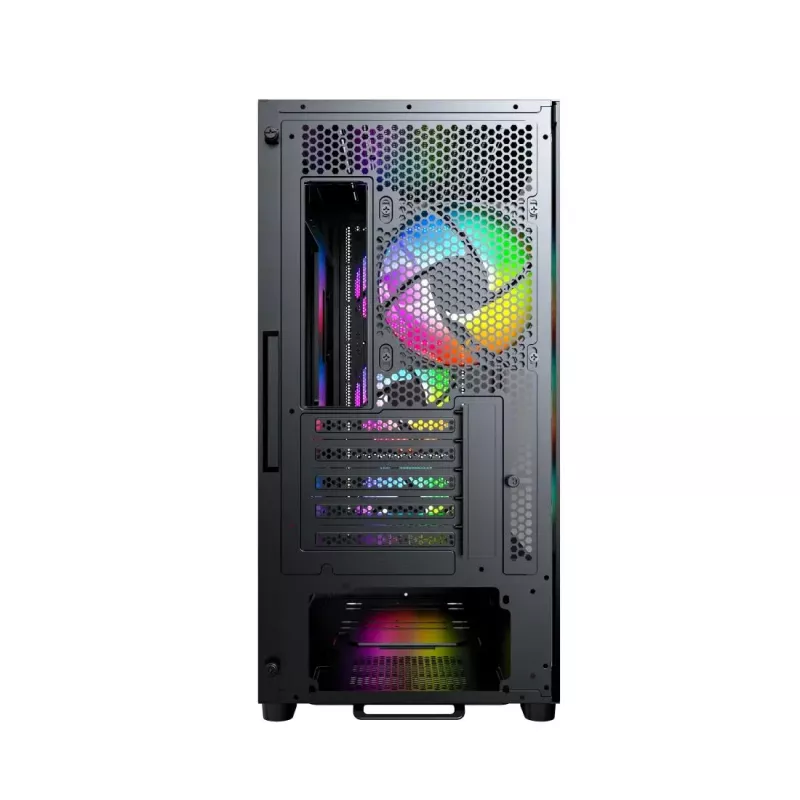 Montech X5M (B) Micro Tower PC case — Micro‑ATX/Mini‑ITX, 3x120mm front, 1x120mm rear, supports ATX PSU, 2x3.5 inch + 4x2.5 inch, Black