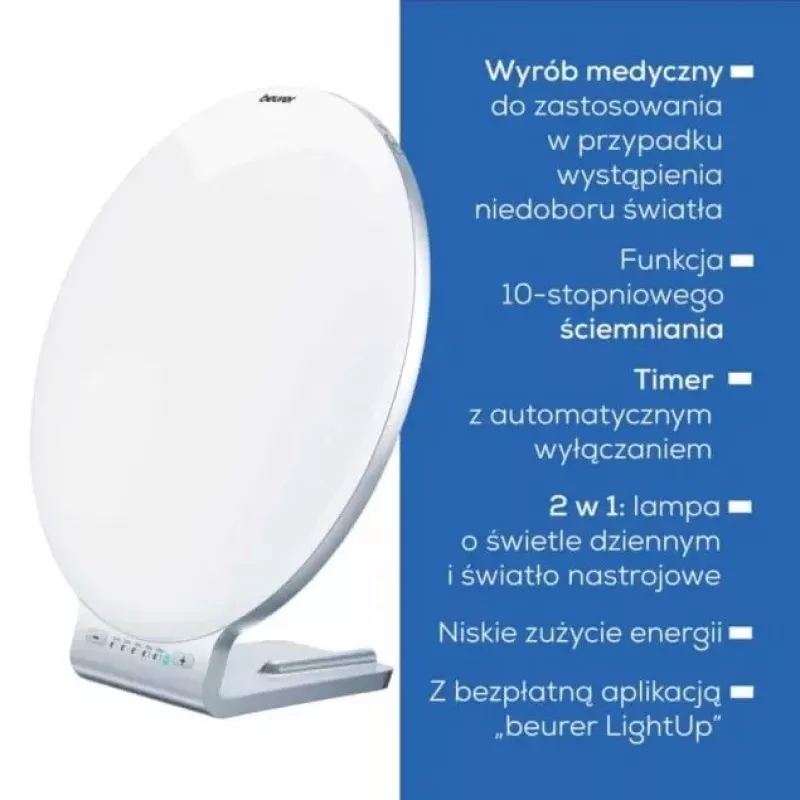 Light therapy lamp Beurer TL100 — 10,000 lux intensity, energy-saving design