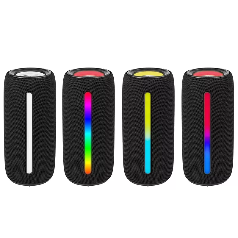 Stereo portable speaker TRACER Stripe Black — 10 W RMS, Bluetooth/Wired, USB-A & USB-C, MicroSD, built-in battery (up to 5 h)