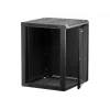 NETRACK 019-150-66-022 wall/hanging cabinet 19inch 15U/600 mm glass door black remov. side pan.