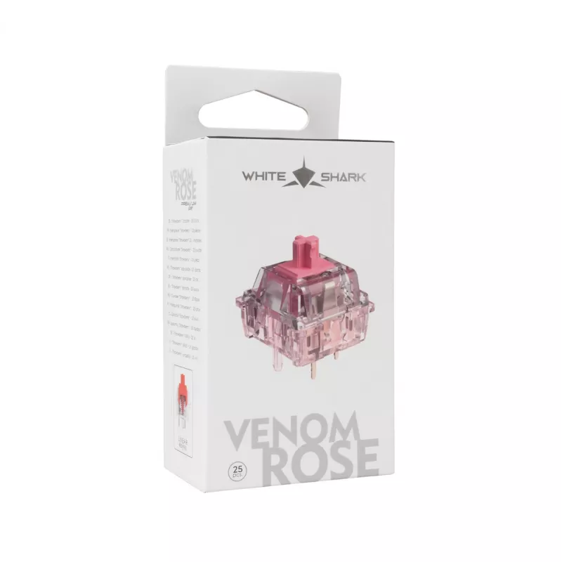 White Shark Venom Rose mechanical keyboard switches, 25 pcs