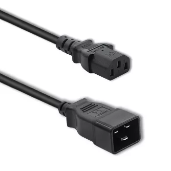 Power cable Qoltec 53991 Black 1.2 m C20 C13 coupler