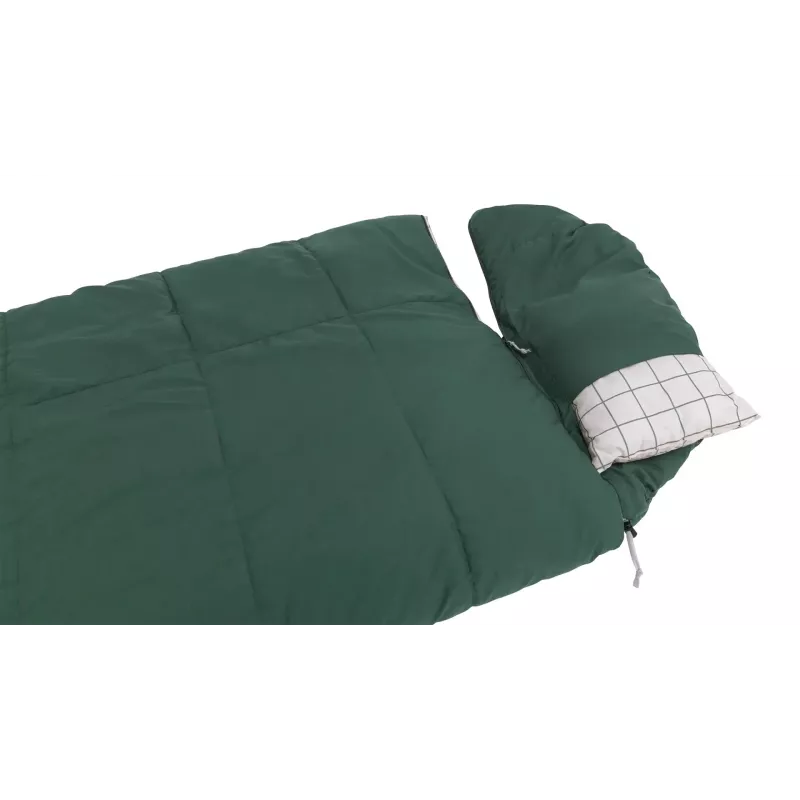 Sleeping bag Outwell Camper Prime semi-rectangular 900×2350 mm, max user height 200 cm, cotton/polyester, green