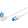 Goobay CAT 6A Patch Cable 1x 90° angled, S/FTP (PiMF), White, 0.25 m - latch tab top, LSZH Halogen-Free, Copper (51562)