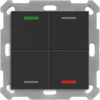 MDT BE-TAL55T406.01 KNX push button Light 55 4f RGBW temperature sensor black matte Neutral 1 (BE-TAL55T406.01)