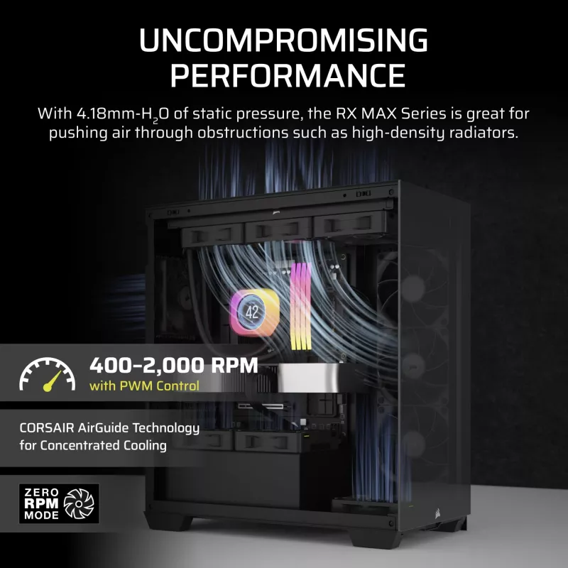Corsair iCUE LINK RX120 MAX 120mm Case Fan - Black