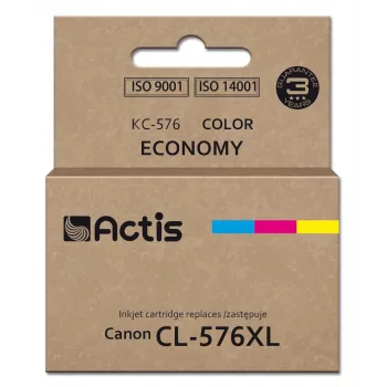 Compatible ACTIS cartridge KC-576 for Canon printers — Blue, Red, Yellow, 15 ml, Standard Yield