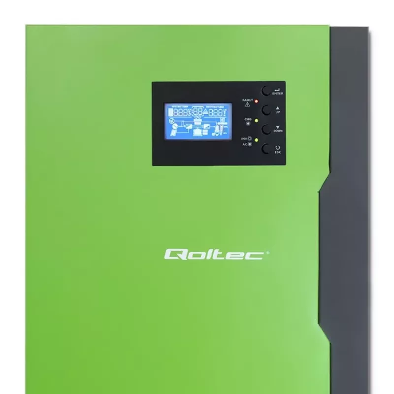 Off-grid inverter Qoltec 53887 solar inverter 10 kVA Lithium Polymer Black