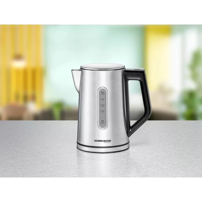 Electric kettle Rommelsbacher WK 3000 — 1.7 L, 3000 W, stainless steel & black
