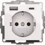 Gira SCHUKO USB power outlet, 2-way, pure white, model 245903