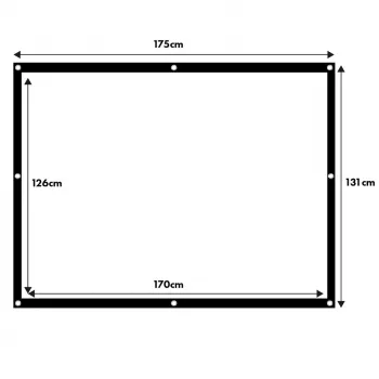 Projection screen MACLEAN MC-166 84 inch (175x131 cm) polyester freestanding/hanging 4:3