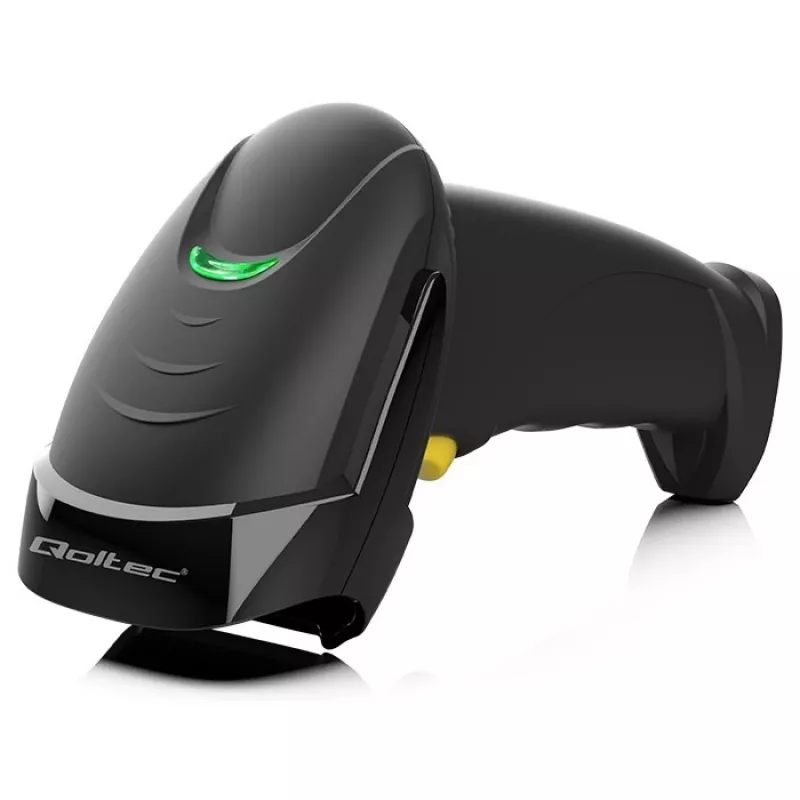 Handheld 1D/2D wired barcode scanner QOLTEC 50853 — USB, ABS housing, 1.65 m cable, 97×65×167 mm, 105 g