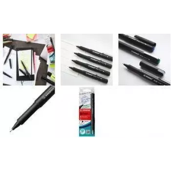 STABILO dr!ver Fineliner 4 pcs Black Blue Green Red Fine Point